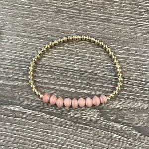 Amour Vert Gold and Pink Beaded Bracelet with Symmetrical Design